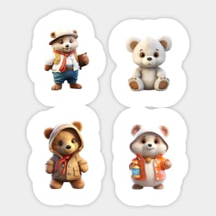 Friendly Bears Pack to Brighten Your Day Sticker